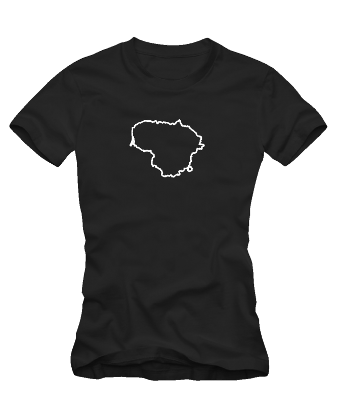 Marškinėliai Lietuvos žemėlapio kontūrai